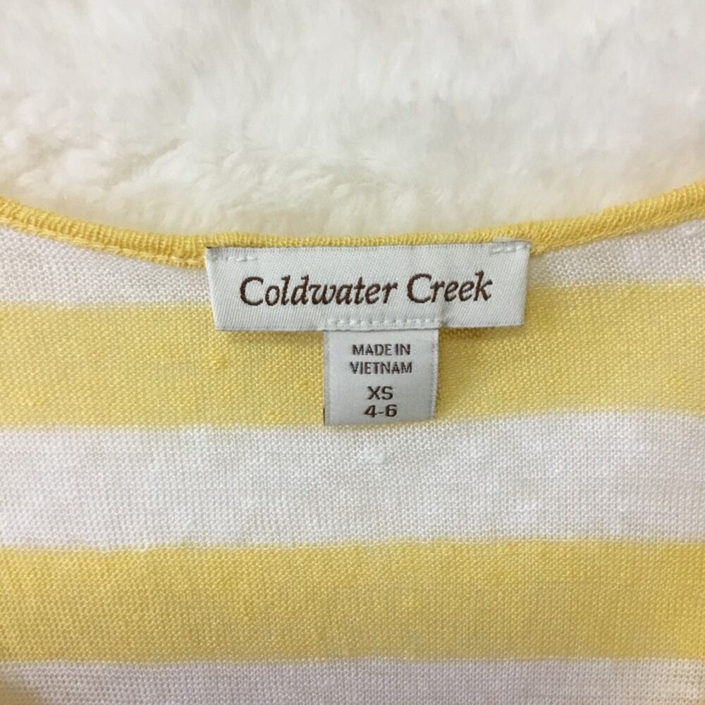 Coldwater Creek Yellow Stripped Long Sleeve Shirt - Picture 3 of 9
